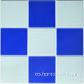 azulejos de vidrio blanco y azul para la piscina